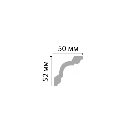 Плинтус потолочный гладкий DECOMASTER 96628F гибкий (52*50*2400мм)