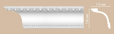 Плинтус потолочный с рисунком DECOMASTER DT-88107F гибкий (130*115*2400мм)