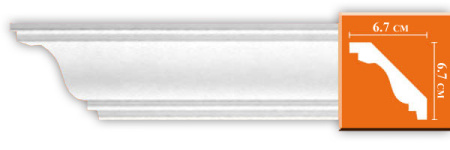 Плинтус потолочный гладкий DECOMASTER DS-336AF гибкий (67*67*1200мм)