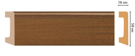Плинтус напольный DECOMASTER D234-85 ДМ (58*16*2400 мм)