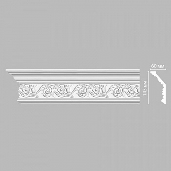 Плинтус потолочный с рисунком DECOMASTER DT-303F гибкий (143*60*2400мм)